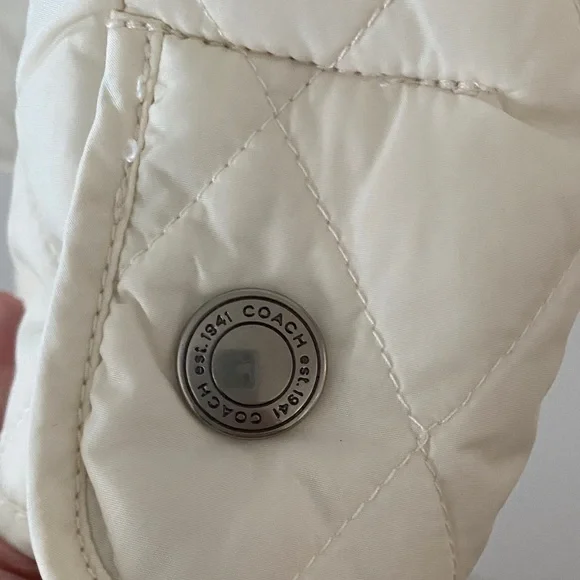 Coach Cream Quilted Puffer Jacket - Picture 8 of 11